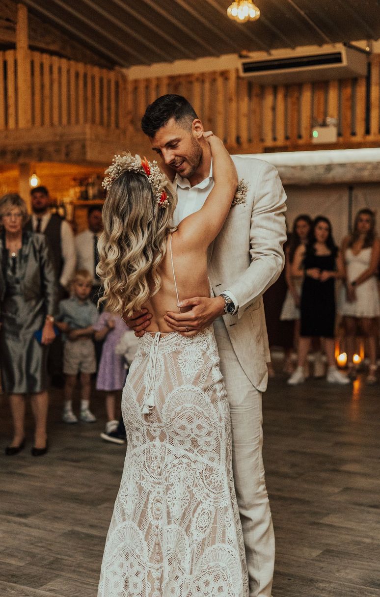 The Deer Barn - first dance First dance at a wedding reception in The Deer Barn